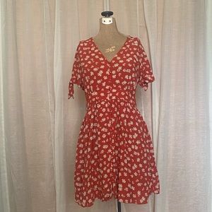 Madewell red floral summer dress
